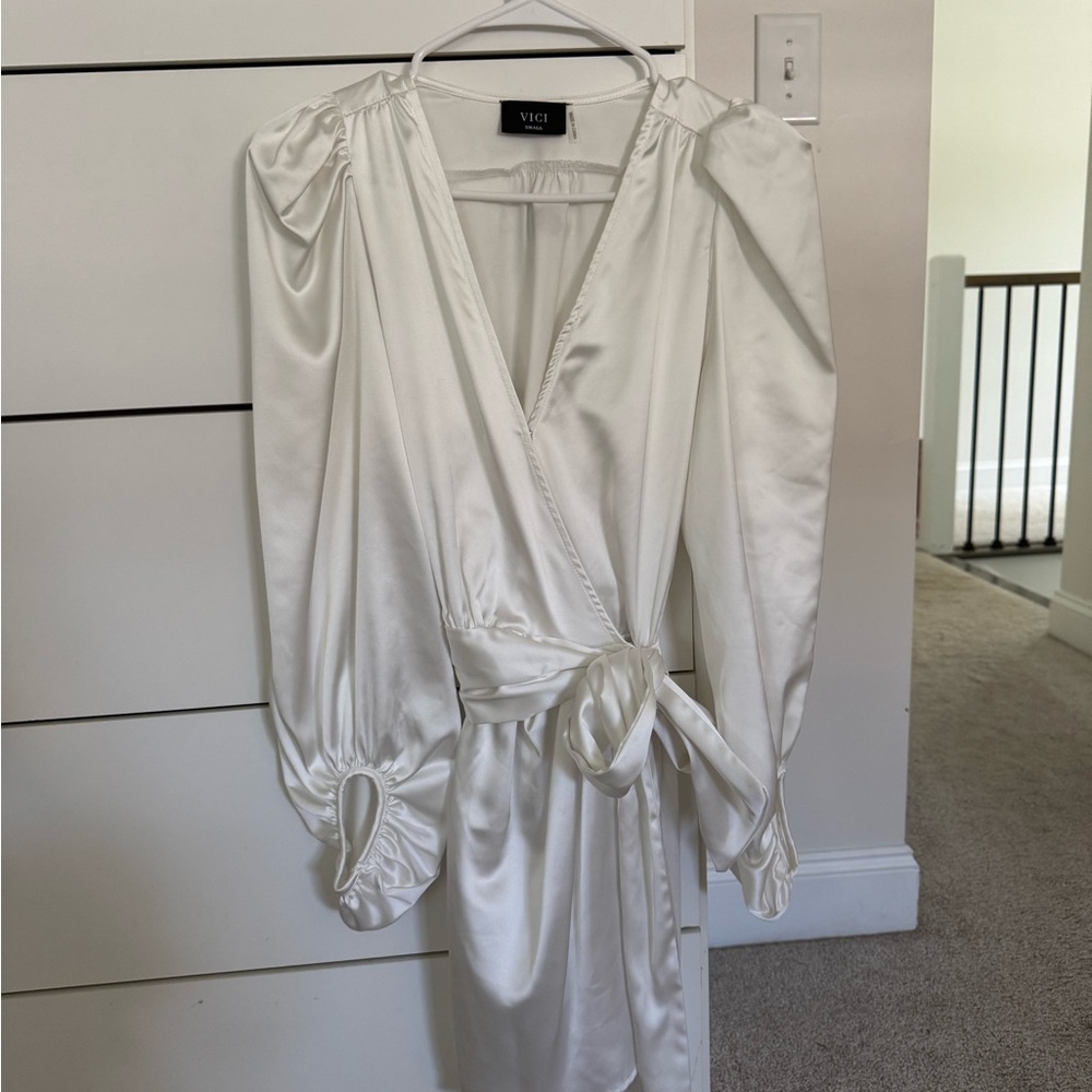 Vici Ivory Satin Dress